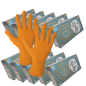 Preview: Mehrere Kartons SIXGRIP ROBUST mit orangefarbenen Nitril Einweghandschuhen