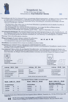 Preview: Tempshield CRYO-Industrial Kälteschutz Handschuhe Gr.L/10  Restbestand – letztes Paar zum Sonderpreis