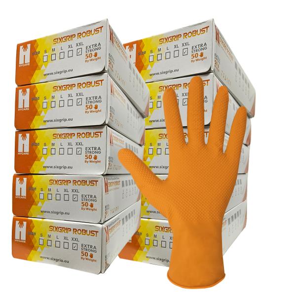 500 x Nitril-Handschuhe SIXGRIP ROBUST reißfest