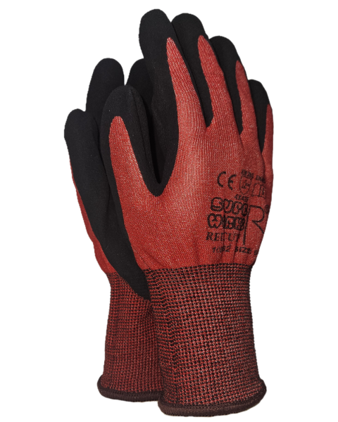 SUPER WORKER REDCUT F Polyethylen-Feinstrickhandschuhe, gesandete Nitrilschaumbeschichtung
